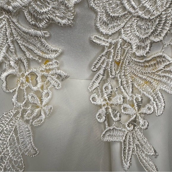 Cocktail Gown Wedding Short Tutu Floral Lace Tiered Organza Size XS - Picture 5 of 16